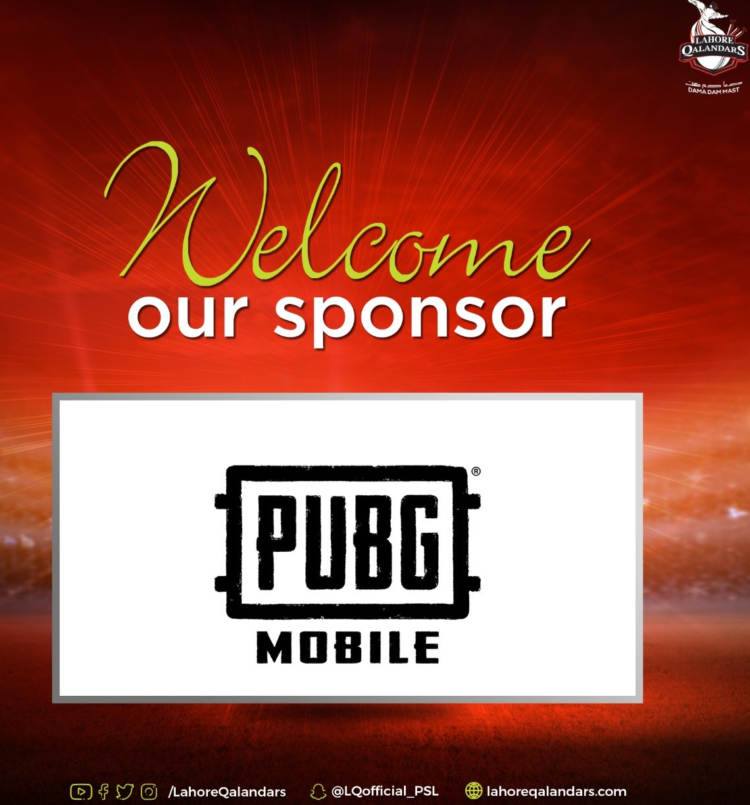 PUBG mobile become official partner of Lahore Qalandars