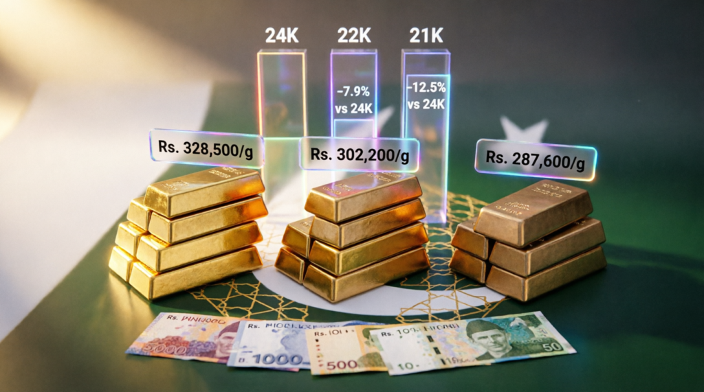 Gold Price Today in Pakistan: 24K vs 22K vs 21K Rates Compared