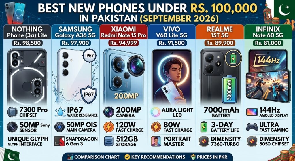 Best New Phones Under Rs. 100,000 in Pakistan